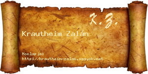 Krautheim Zalán névjegykártya