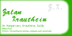 zalan krautheim business card