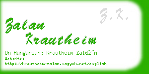 zalan krautheim business card